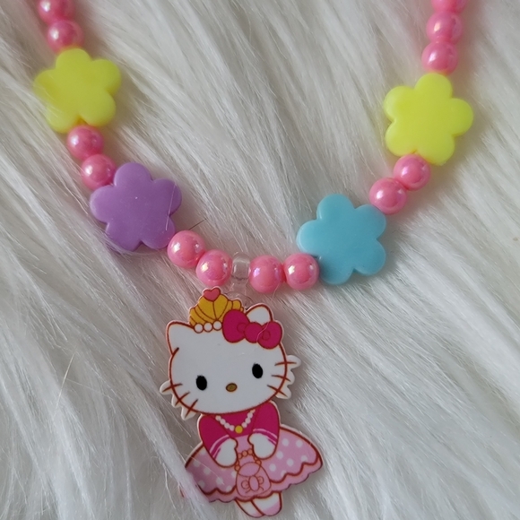 Hello Kitty Necklace and Bracelet Kids Set Beaded new - Picture 3 of 4